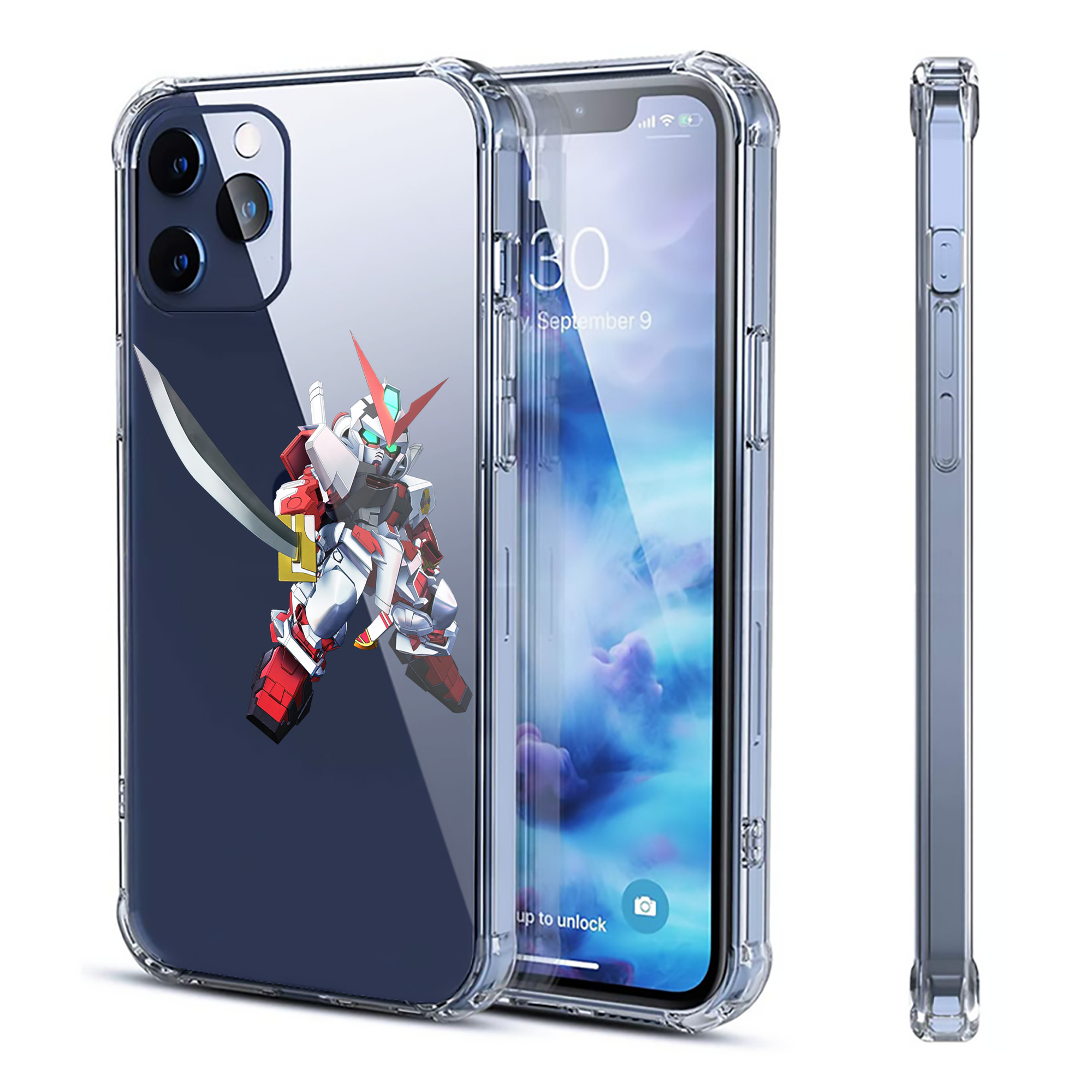 （画像用） 機動戦士ガンダム Mobile Suit Gundam 【iPhone 12シリーズ対応】透明スマホケース（クリアソフトケース）